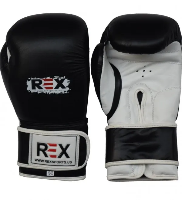 14oz REX Black Red PU Boxing Gloves Artificial Leather MMA Sparring PVC Punch Bag Muay Thai Training Glove with Custom Logo