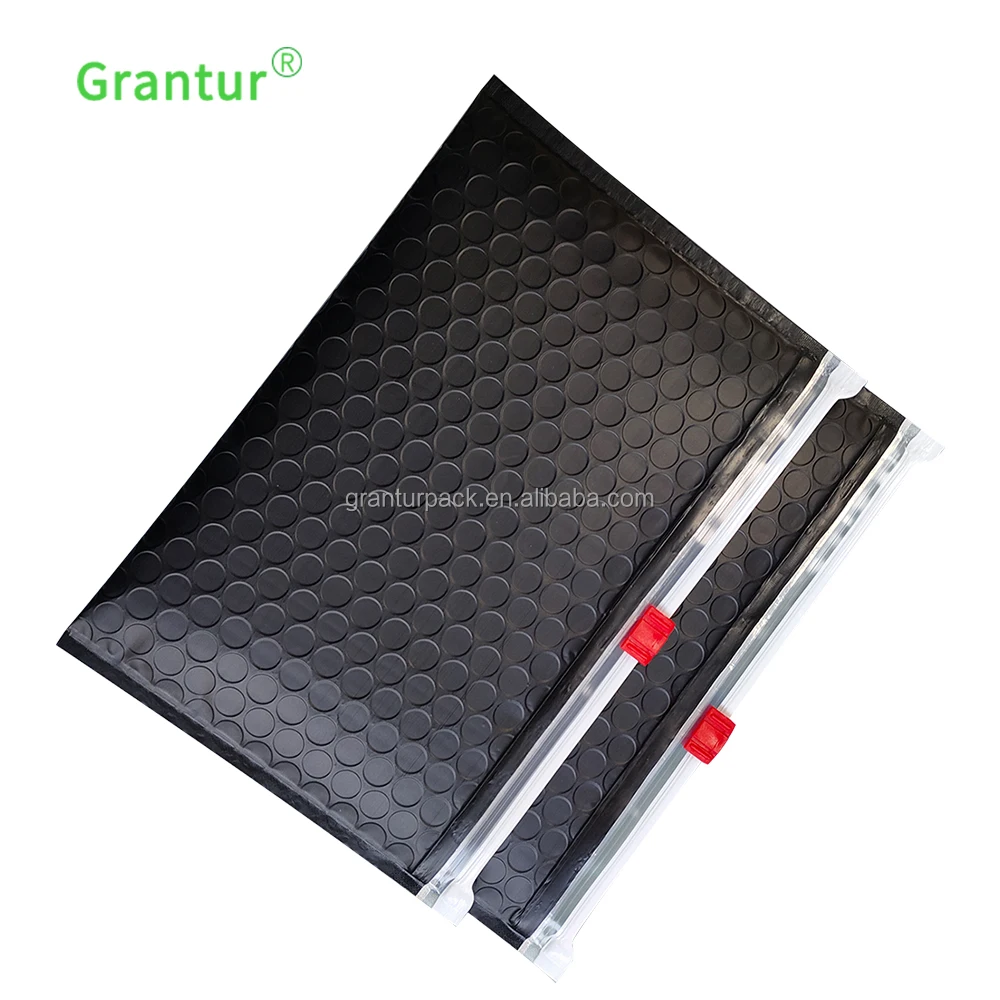 Матовый черный пакет с застежкой-молнией, многоразовый маленький пакет, поли-Пузырчатая почта с молнией для косметики