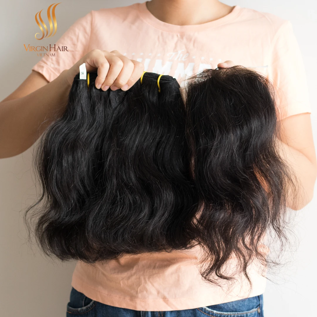 Cambodian Natural Wave Hair Bundles With Lace Closure Cuticle Aligned Hair Vendors