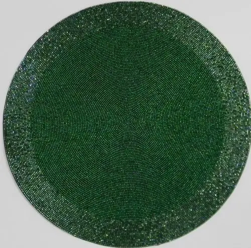 Домашний декор круглая светло-зеленая подстилка с бисером для обеденного стола темно-зеленая онлайн по низкой цене в Индии