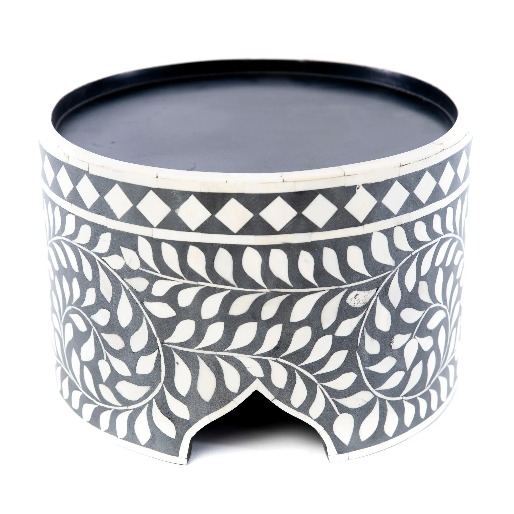 Hot Selling Mother Of Pearl Shell Inlay Cake Stand Made Of Wood Handcrafted Table Decor