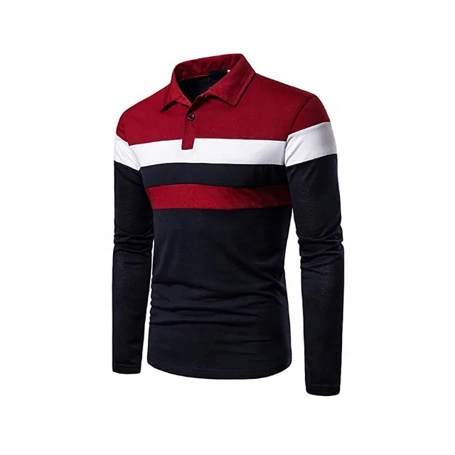 100% Authentic Men Full Sleeve Polo T Shirt Sets With Unique Design Available On Sale In Different Colors