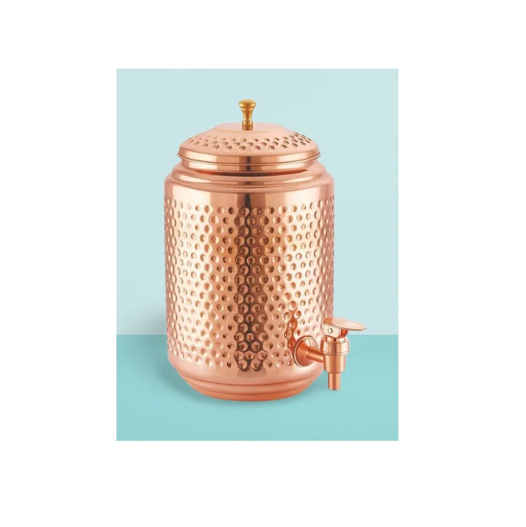 Hot selling Custom Copper Water Cooler Handmade Hammered Water Cooler Made of Pure Copper Dispenser made in India