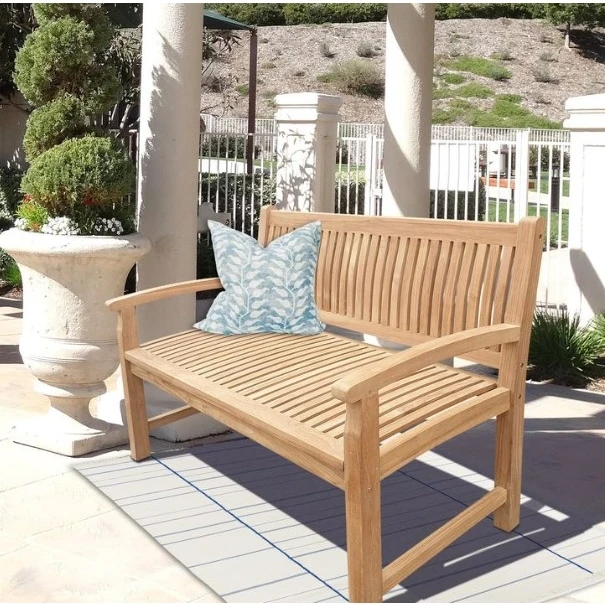 Teak Bench Garden El Mar 120 Cm - solid wood Outdoor furniture Manufacture from Indonesia with No minimum order