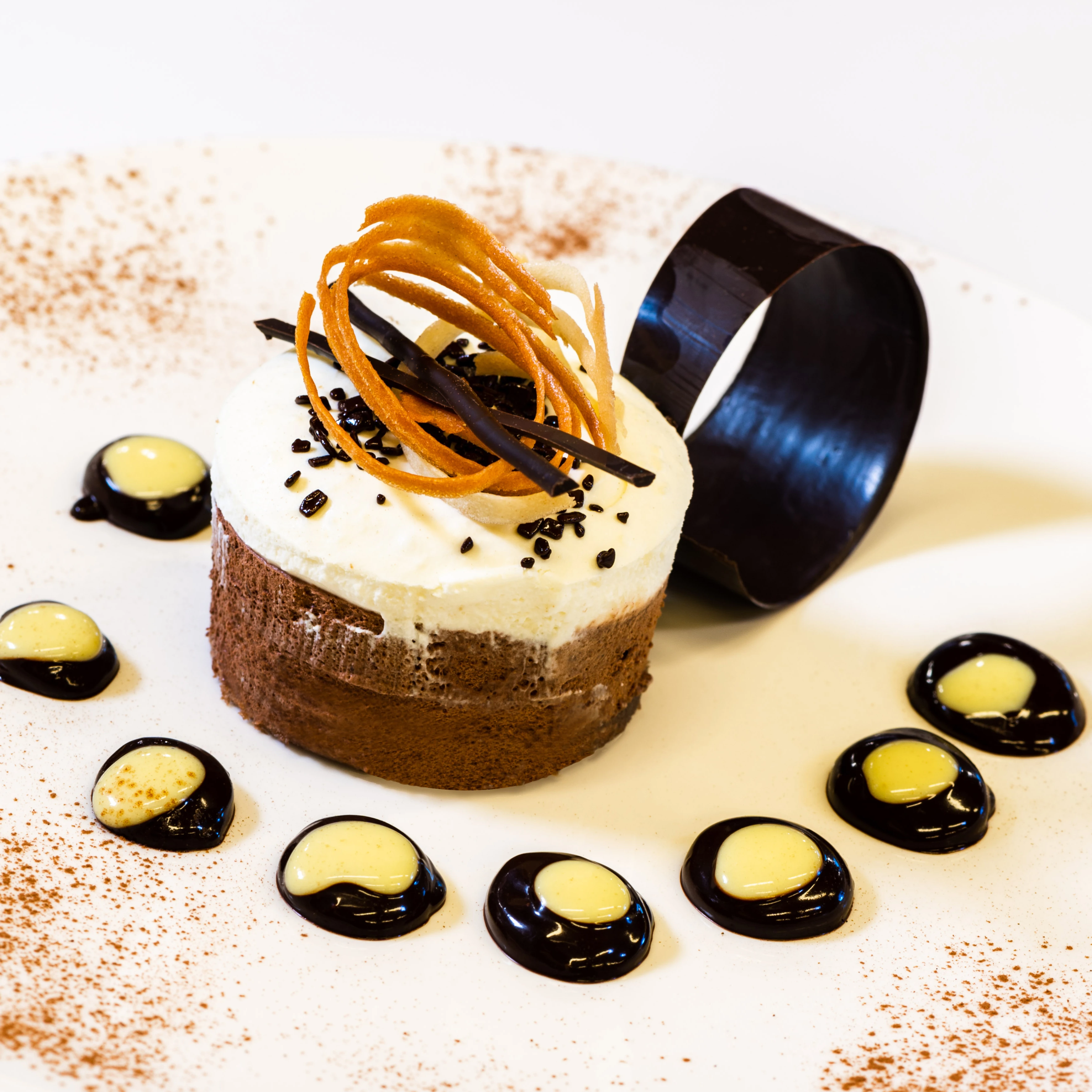 Single Serving Two Chocolate Cake Dark Chocolate White Chocolate