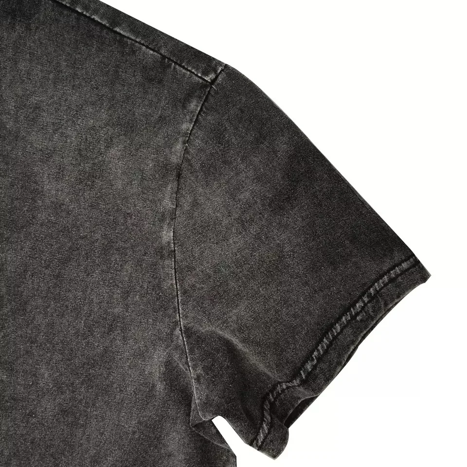 Custom logo plain men mineral wash t shirt retro color shaka heavy weight t shirts acid wash t shirt