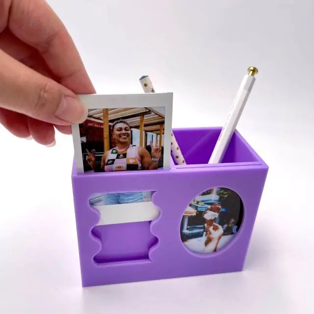 Photo Frame for Fujifilm Instax Photo Instax mini Acrylic Picture Frame Desktop Tabletop Picture Frames Pen Holder Photo Storage