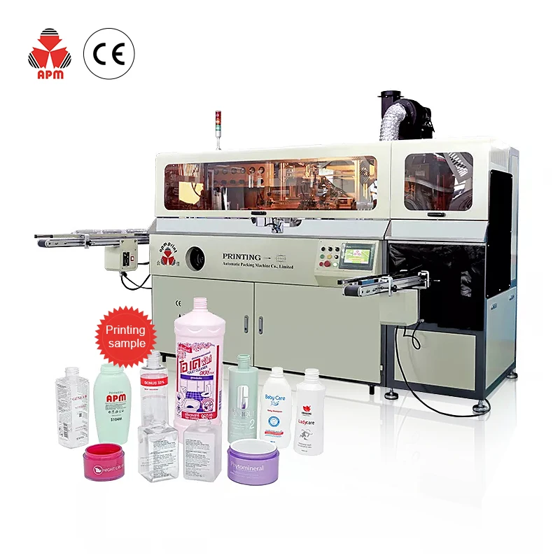 S102 uv dryer multicolor cylindrical screen printing machine for plastic glass bottles