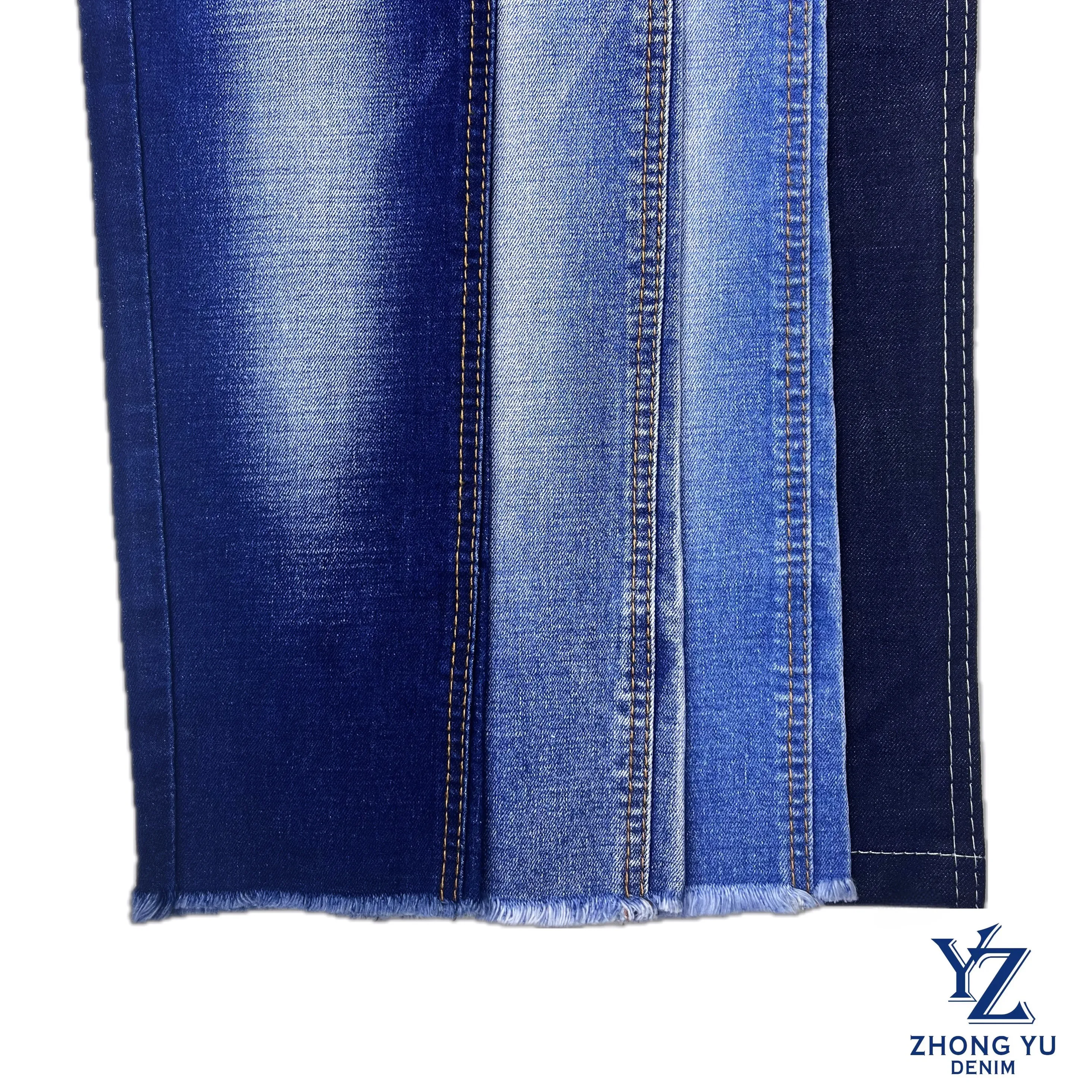 2024 High quality 180cm width 10+10sx16 TR spandex cotton stretch denim fabric for jeans stocks