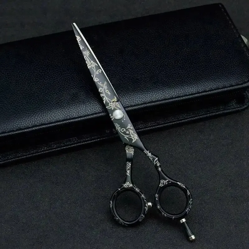 Top Best 6' High Quality Barber Scissors Unique Paper Print Design for Hair Dressing and Eyelash Tweezers Beauty Type