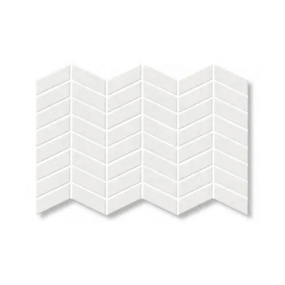 New Stock Fishbone White Parallelogram Glazed Porcelain Herringbone Wall Decorationtiles Kitchen Backsplash Bathroom Mosaic Tile