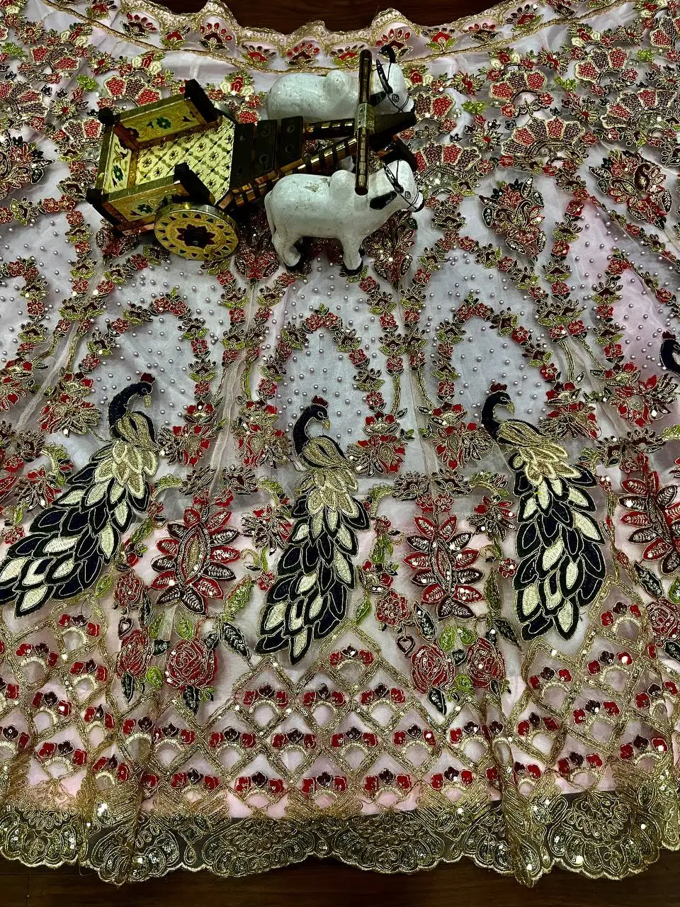 Amazing new design white Colour bridal Lehengha Choli, Wedding Lehenga Choli with blouse and duppata  in M creation