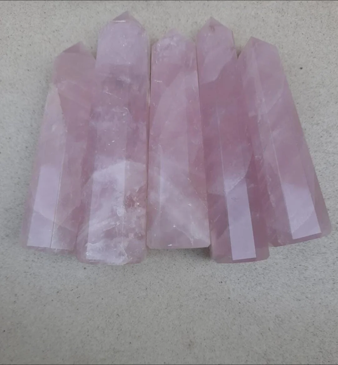 High Quality Natural Rose Quartz  Point obelisk reiki Healing Crystal Tower stone natural stone point wand Stone used for energy