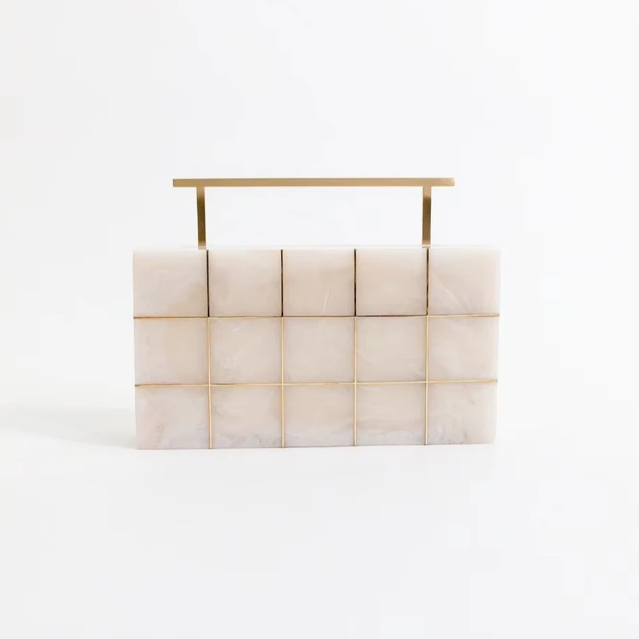 Excellent Clutch Resin White Embellished Evening Clutch Luxury Wedding Clutch & Bridesmaid Gift Classy Bride Gift Fashion Sling