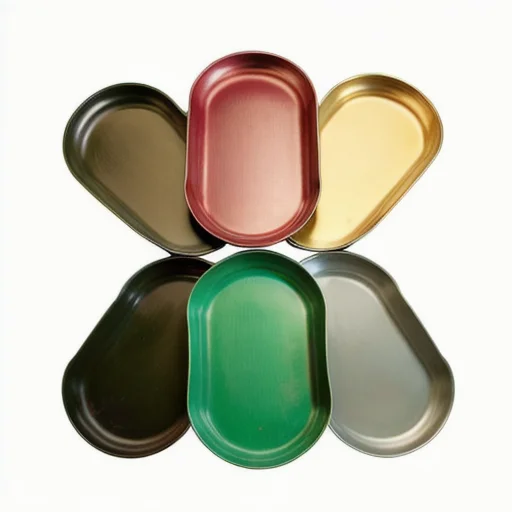 Wholesale Oval Tray Small Metal Cigarette Tray Solid Color Tin Cigarette Serving Tray Smoke Accessories