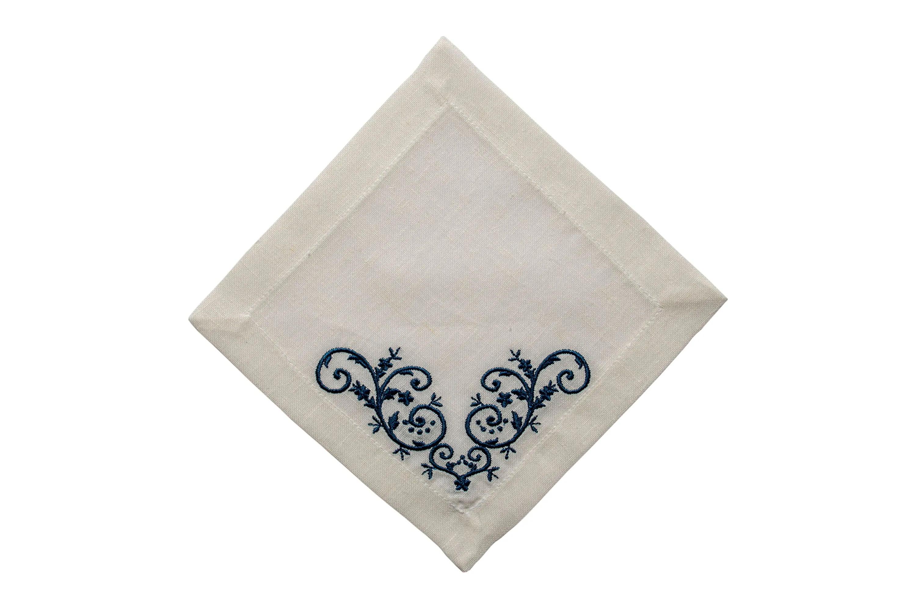 Yellow Flower Napkin High Quality Reusable Wedding & Restaurant Use Eco Friendly Linen Embroidery Napkin 100% Cotton Sustainable