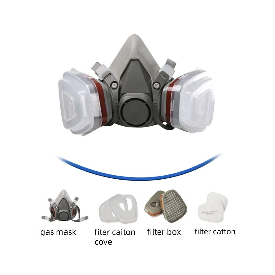 With Double Changeable Filters Silicon Half Face Gas Mask 3D For Dust Proof