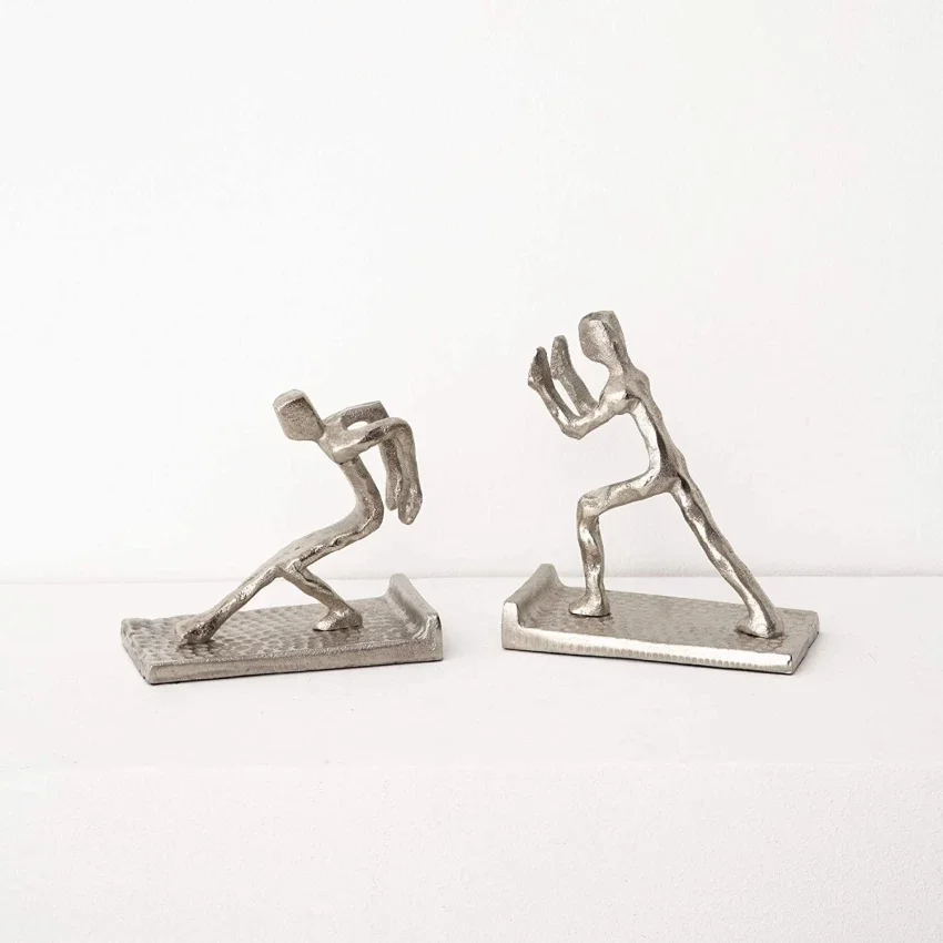 Industrial Quality Metal Decorative Library Book Bookends Custom Unique Human Shape Vintage Bookends For Sale