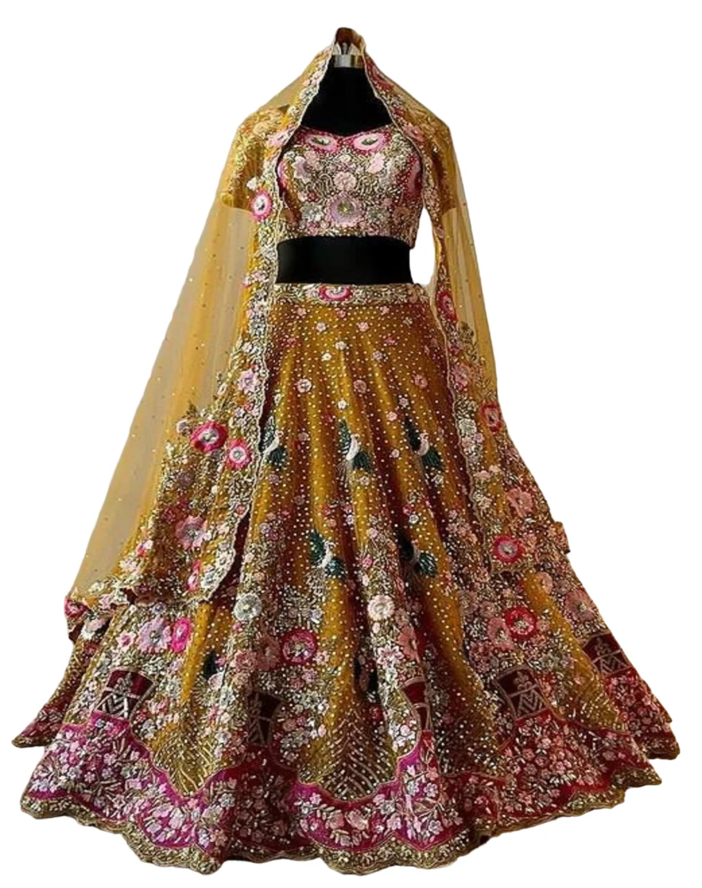 Fashionable Adults Soft Butterfly Net Work Lehenga Choli with Cancan Canvas Patta Sequins Embroidered Indian Pakistani Clothing