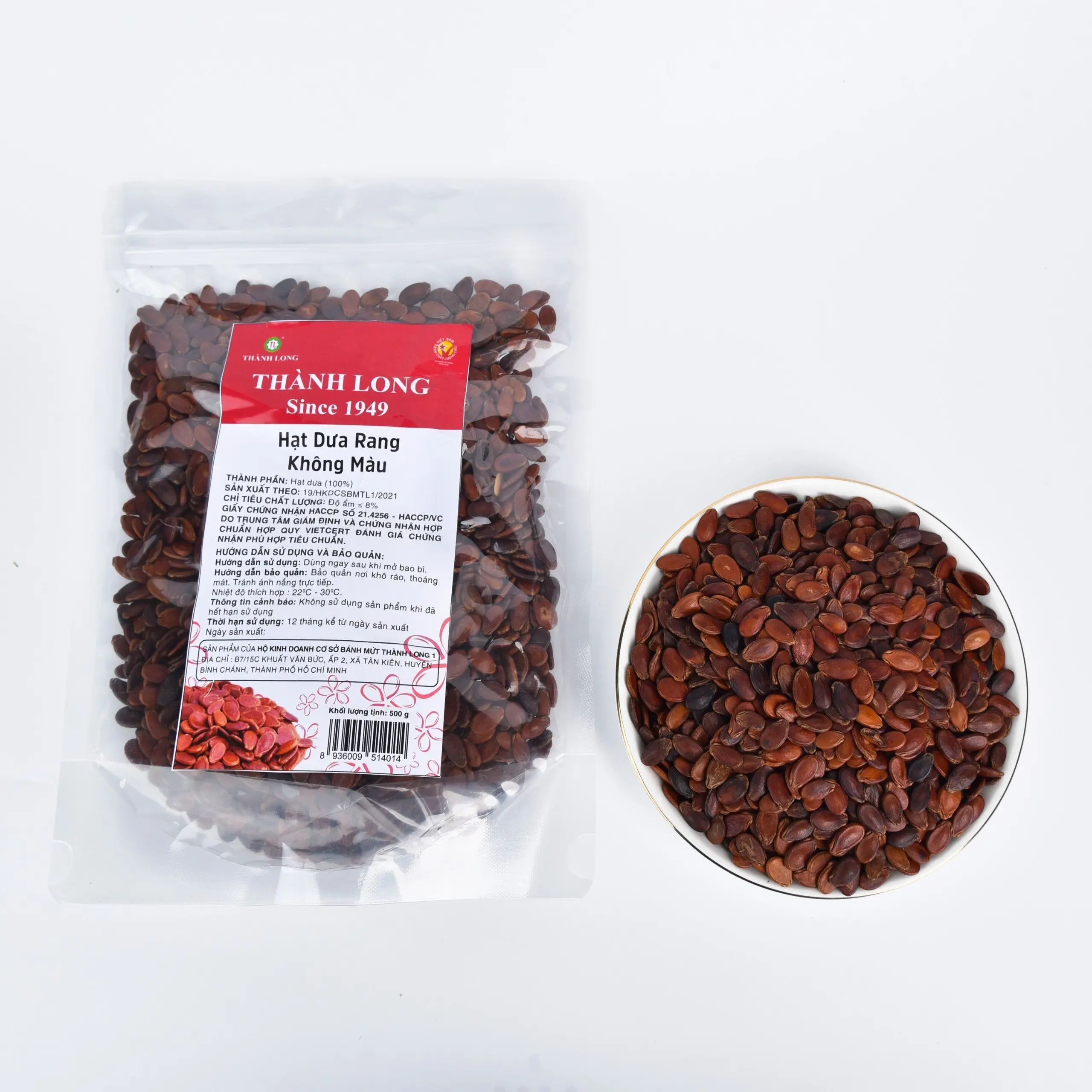Color-Free Big Melon Seeds HACCP Natural Thanh Long Confectionery ISO Certificate Nutritious From Vietnam Manufacturer OEM