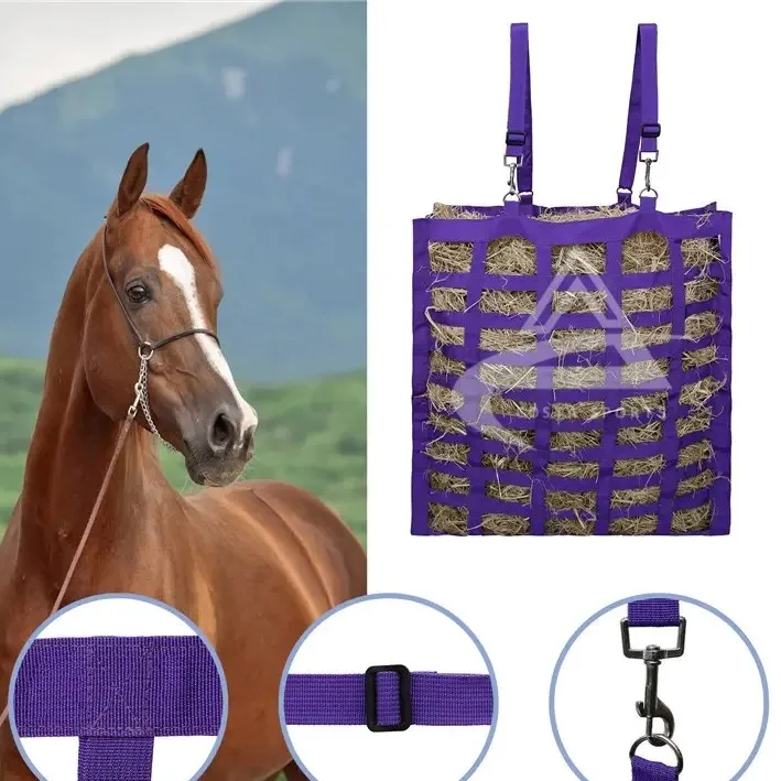 Slow Feed Hey Bag Horse Accessories Durable Hey Bag for Feeding Hey Bag  Feature Material Nylon
