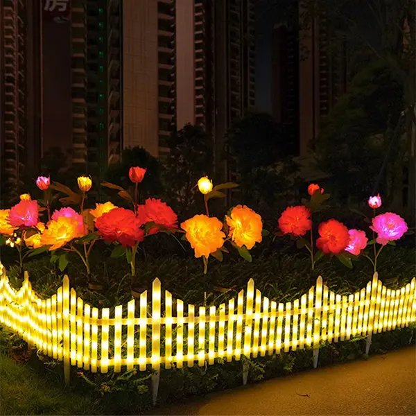 Paquete de 8 cercas jardin con светодиодная подсветка декоративная декорация paisaje patio Navidad