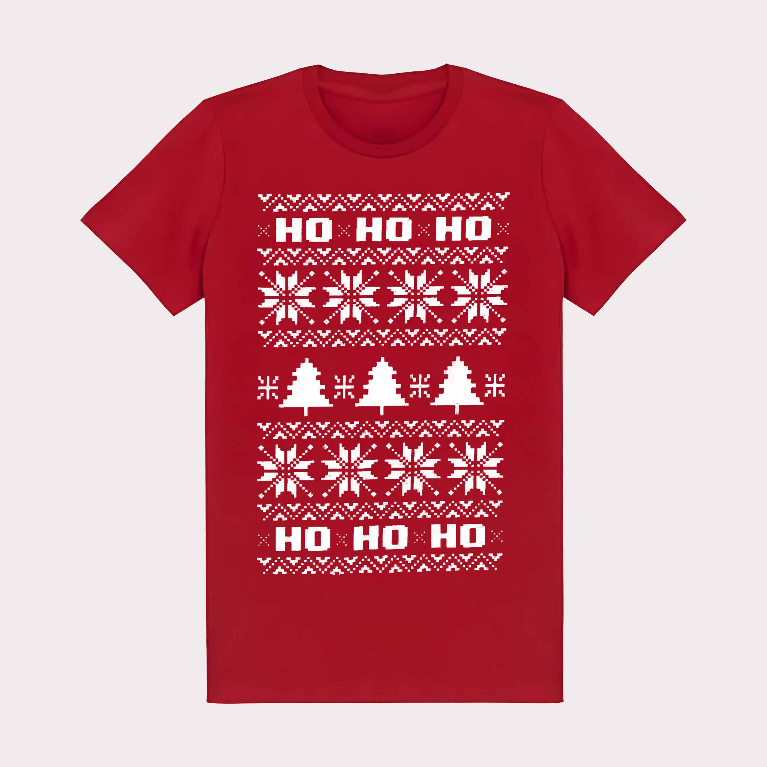 Feasible to Use Wholesale Customized 100% Cotton Christmas Jumper T-Shirt Breathable Patterned Fitted Jersey Casual ONeck Design