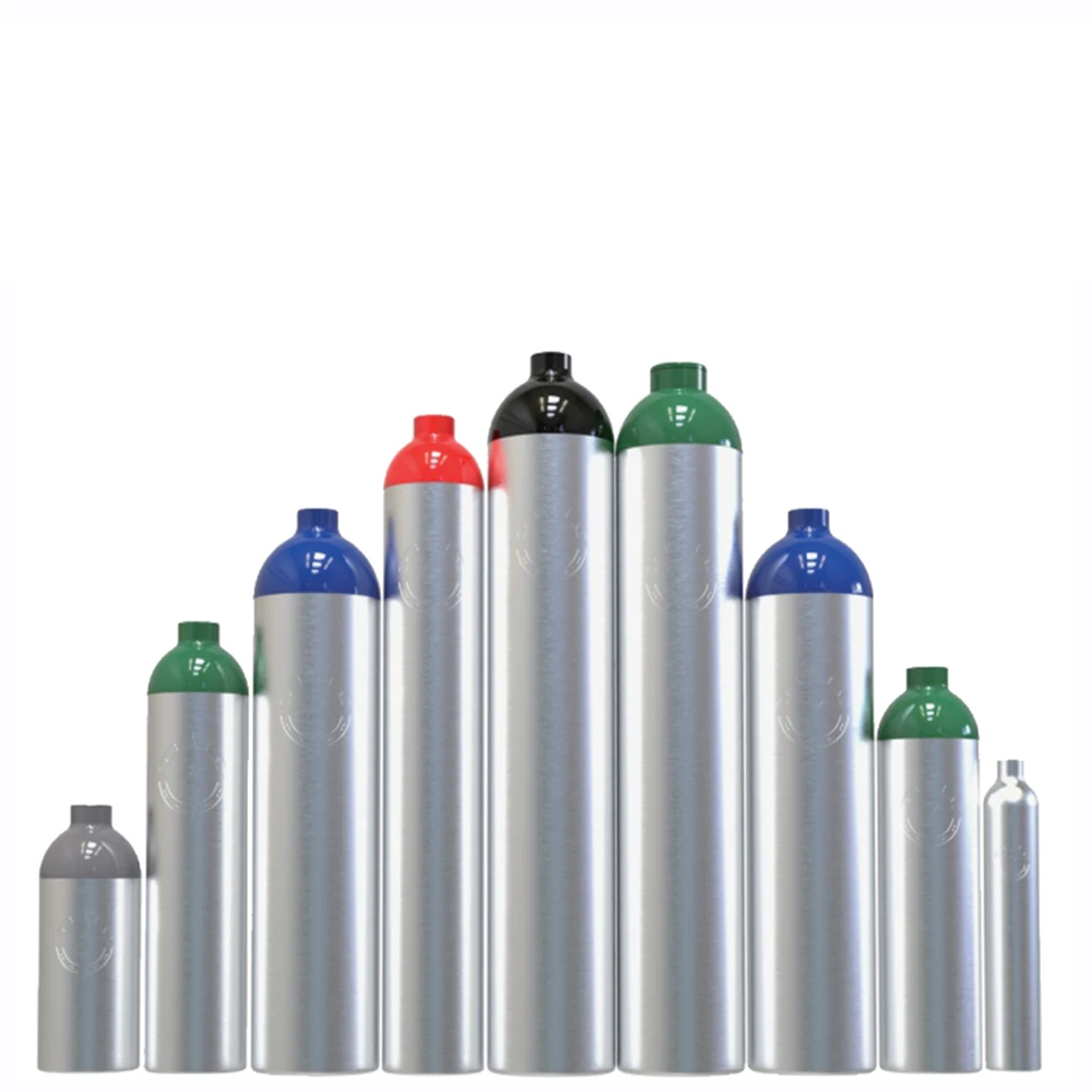 Factory DOT MD/ME  Sizes Portable Empty New aluminum cylinder Filling O2 Medical Oxygen Cylinders with oxygen tube a whole set