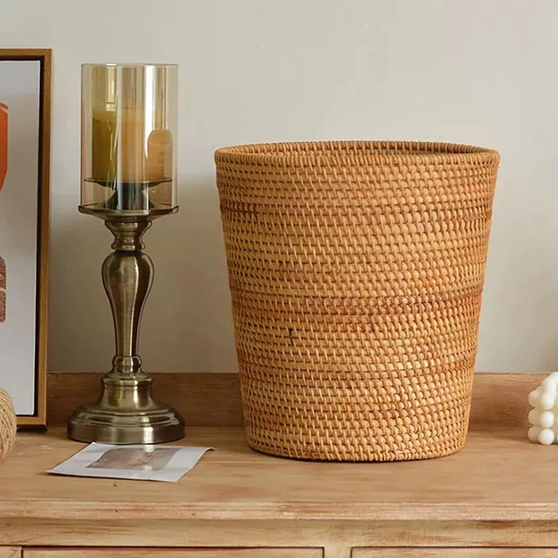 Usage Quality OEM/ODM Material Sample Support Weight Korean Style Price clothes storage basket Rattan Basket Made In Vietnam