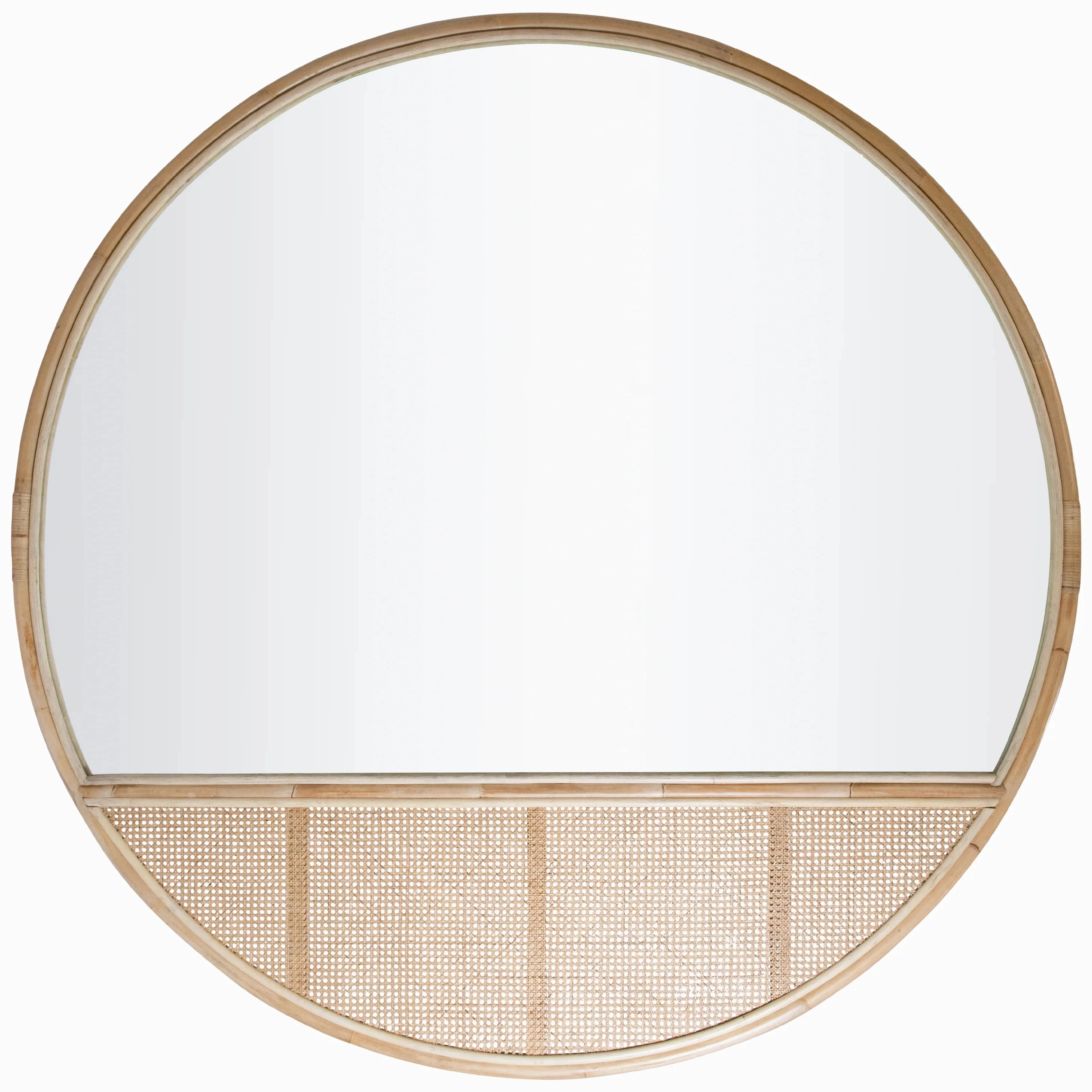 Bohemian Style Rattan Mirror Frame Perfect For Eclectic Home Interiors