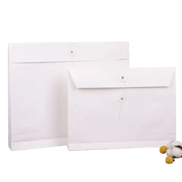 Office Custom Closure Storage Document Black Brown Kraft Paper Felt Envelope Mail Bag for File Document Packaging with String