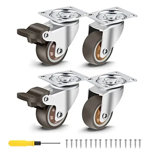 Amazon Hot Models 4 A Set Fancy Furniture Casters Tpr Castor Wheel Double Top Plate Swivel Caster