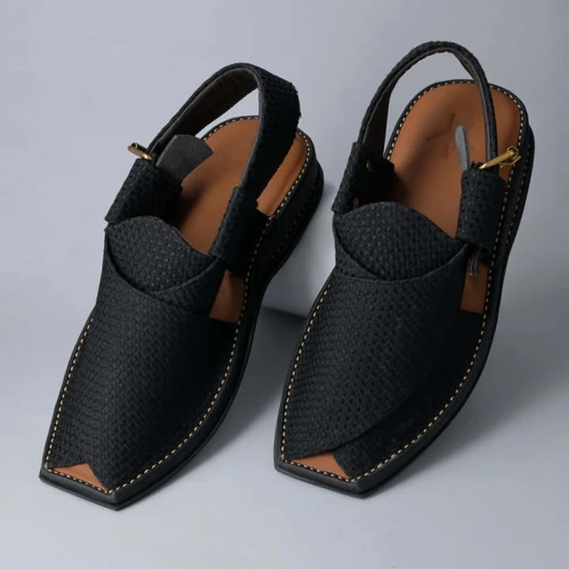 Men Hot Selling New Design In Blue Color Men Handmade Peshawari Khari For Men Low MOQ And Customizable Colors In Wholesale