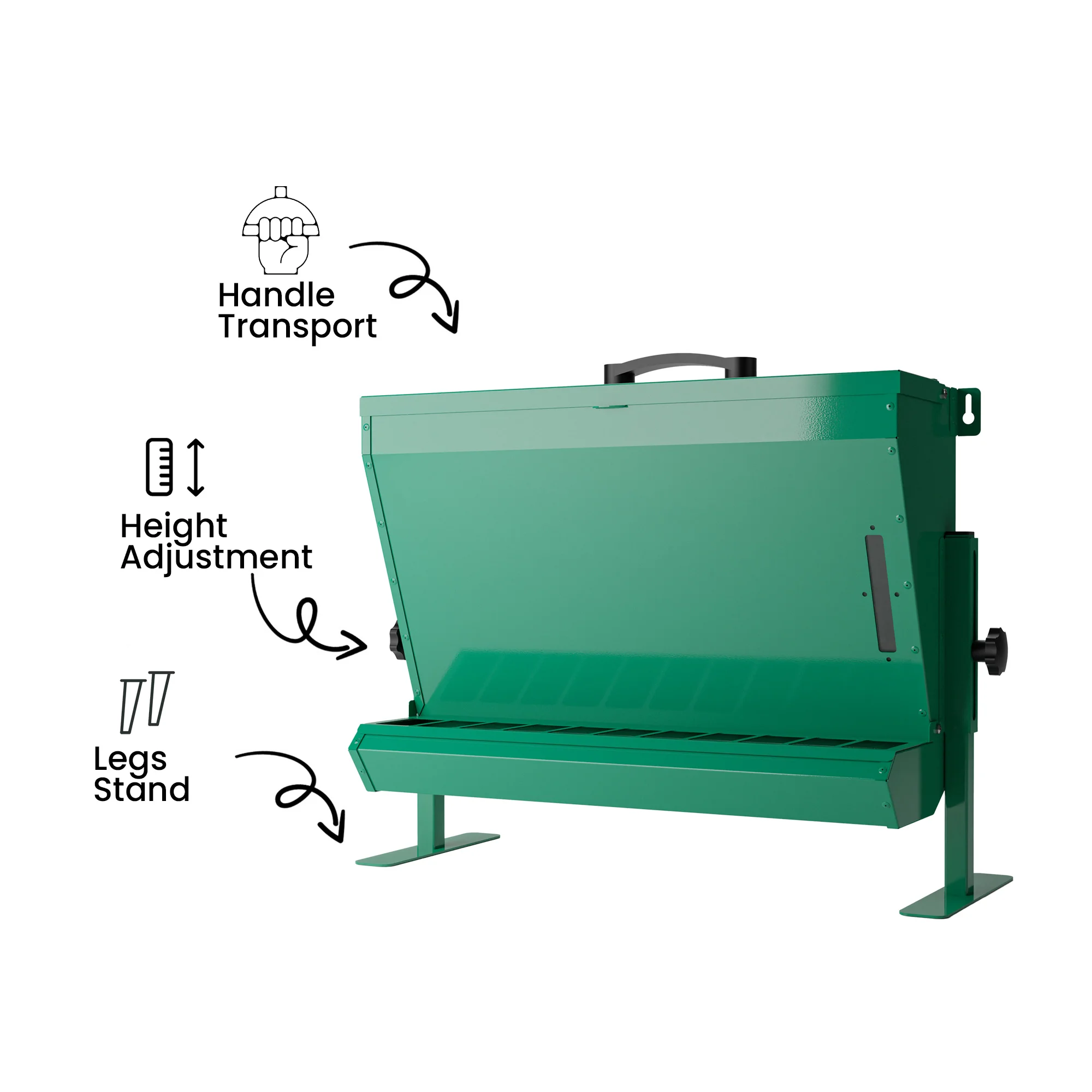 Poultry Hopper Feeder CF-1 with Adjustable Legs and Big Capacity (12kg)