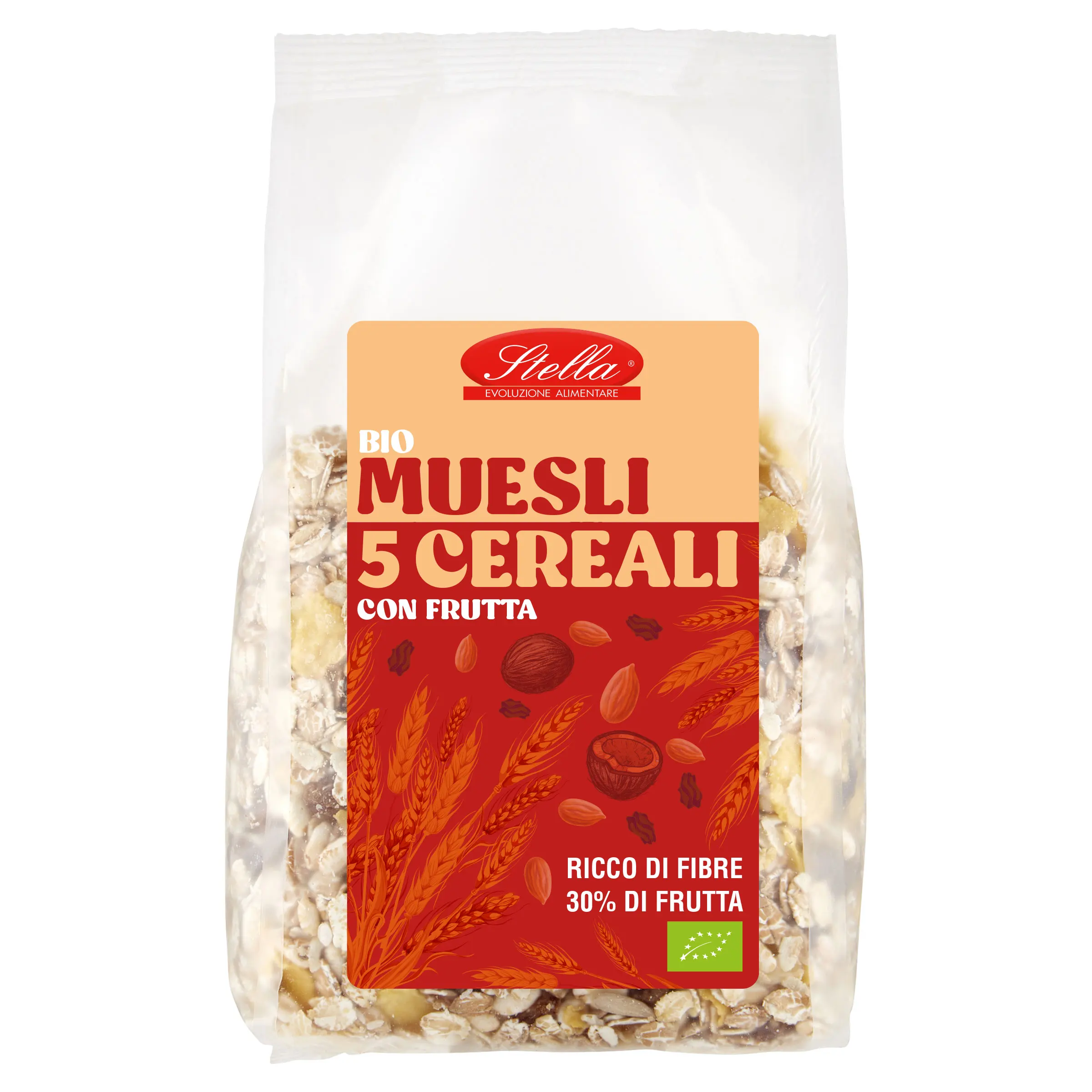 Muesli пять хлопьев фрукты органические био хлопья завтрак итальянский высококачественный продукт Стелла