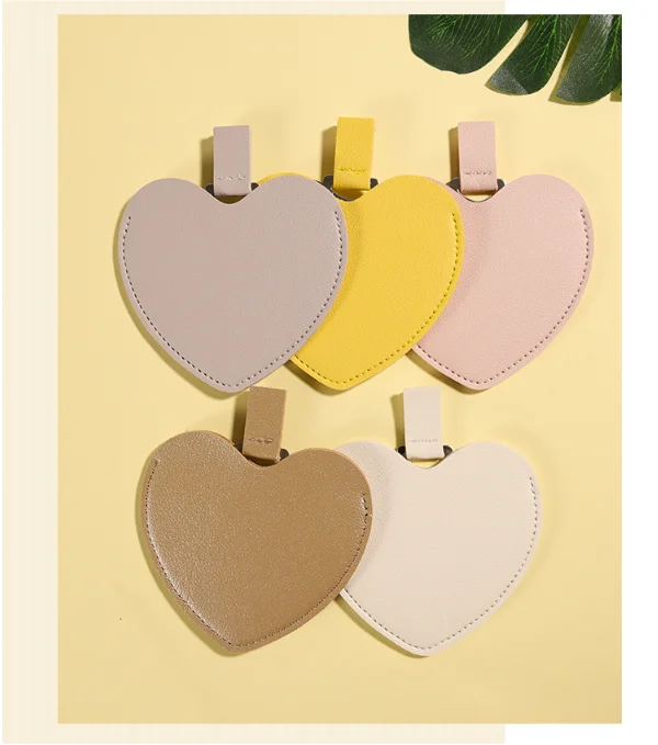 bag mirror  heart shape folding makeup pocket mirror for travel