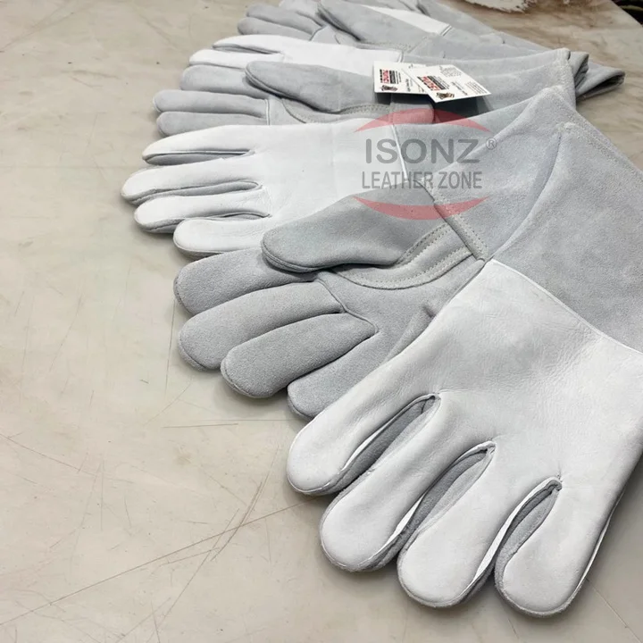 Cowhide gloves High quality leather TIG / MIG Welding gloves ISONZ China Pakistan