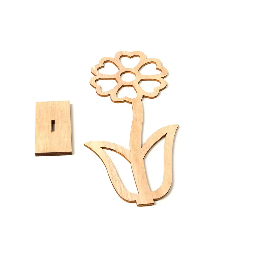 Luxury Wood Flower Ornaments Easter Table Hollow Flower Decoration Desktop Standing Flower Luxury for Home Living Room Tabletop