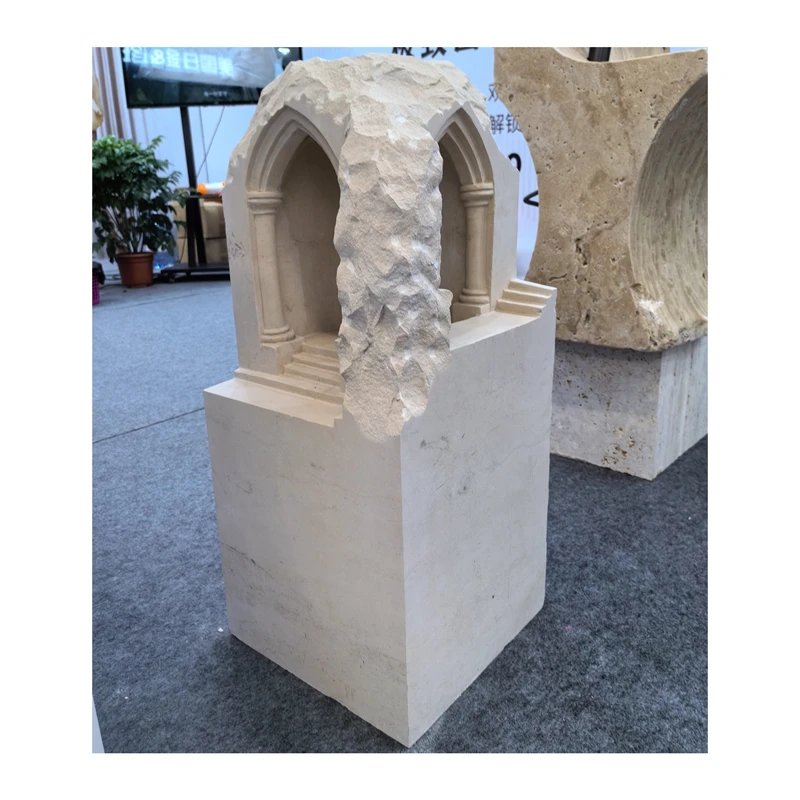 Beige travertine home decor modern marble design sculpture indoor for pedastal home