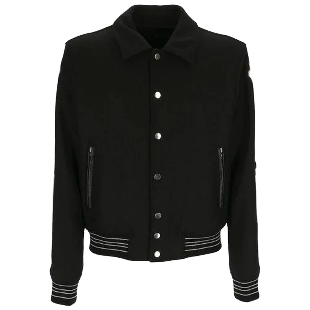 Wholesale high quality Men streetwear embroidery high quality letterman jacket winter leather bomber jacket OEM Service