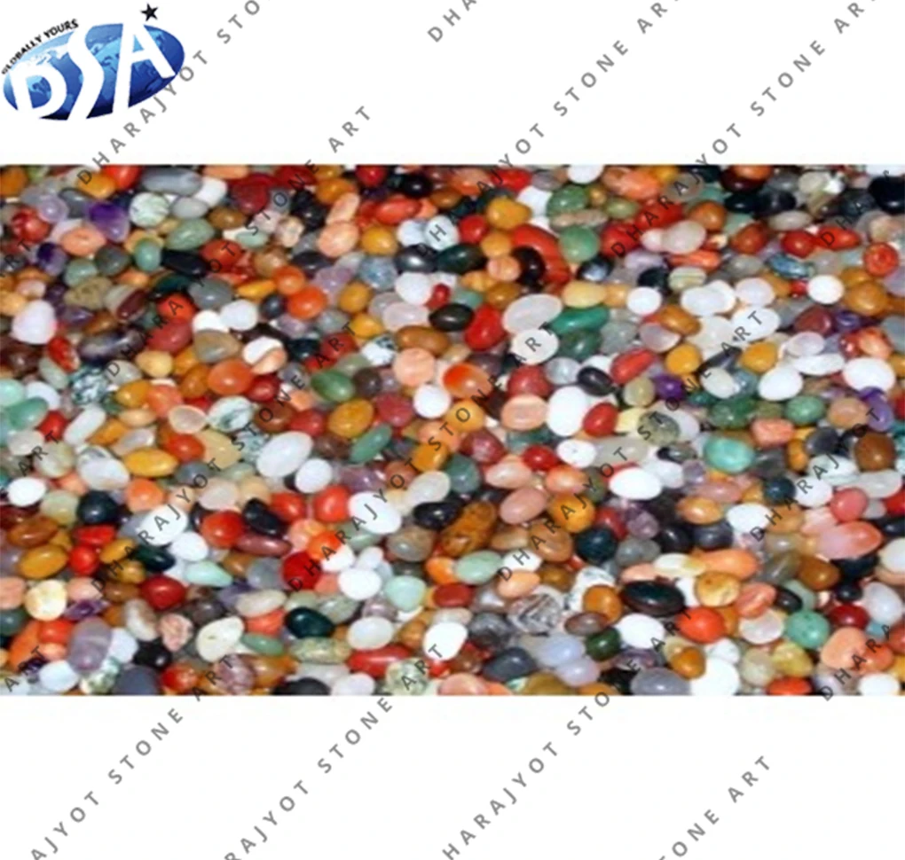 Premium quality mix colour dyed marbles aquarium gravel chips for landscaping gardening colour Pebble