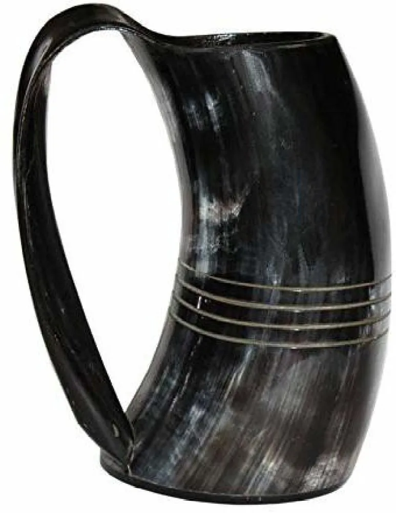 best artical  showpices viking drinking horn mug natural horn mug real handicraft handmade by skyhigh overseas