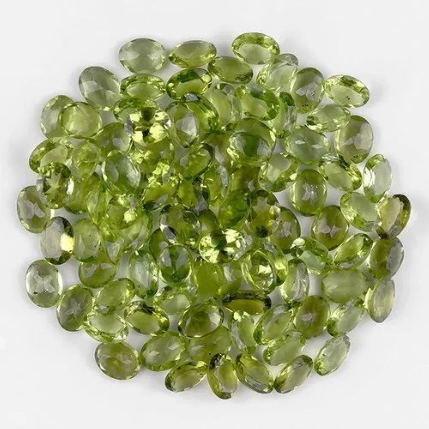Wholesale Natural Polished Green Peridot Stone Gemstone Plain Cabochon Loose Gemstone Lot Mix Shape Size For Jewelry Making