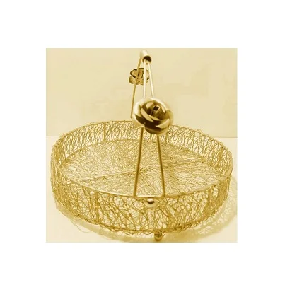 Стильная металлическая корзина для фестивалей подарочная проволочная сумка с позолоченной большой корзиной в форме багажника