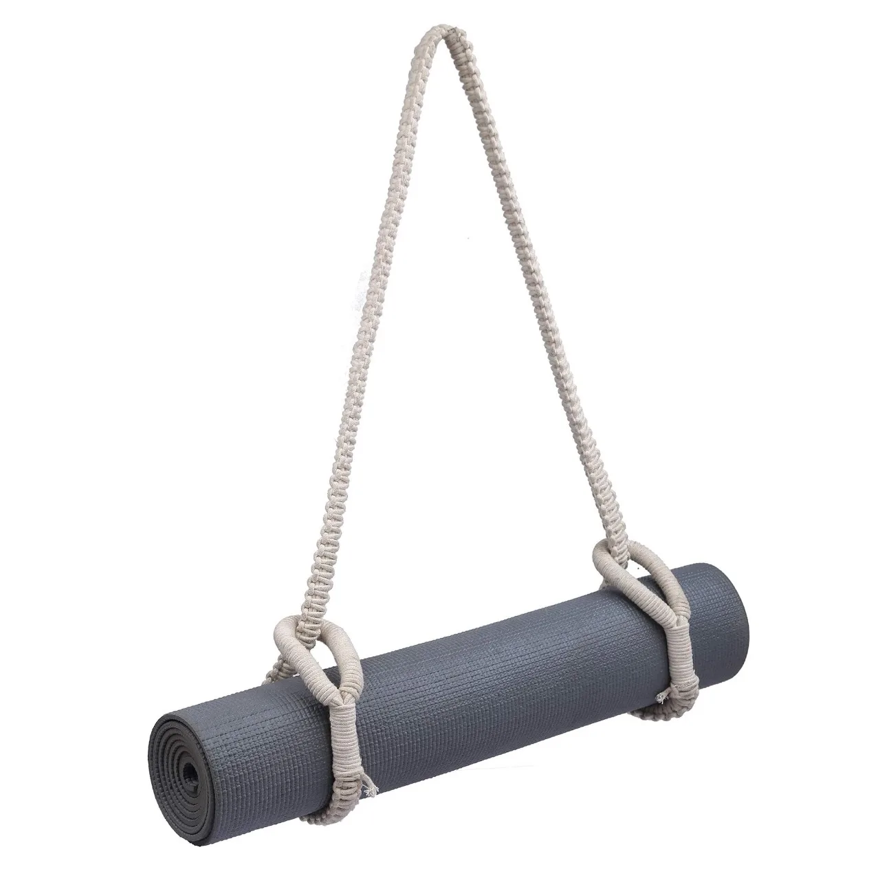 Standard Quality Macrame Yoga Mat Holder Pure Cotton Yoga Mat Carrier Yoga Mat Shoulder Back Strap With Tassel