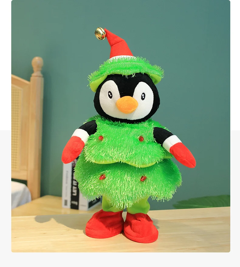 Factory 13*35 cm Cute Dancing Singing Talking Recording Christmas Tree Plush Doll Stuffed Electrical Toys