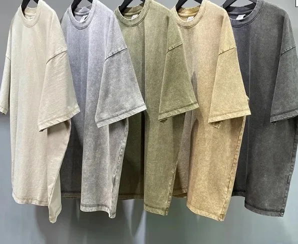 Acid Wash Grey T shirt Oversized fit Acid Wash grey  T Shirts Customized TShirts Custom Embroidered Washed Grey Tee T Shirt