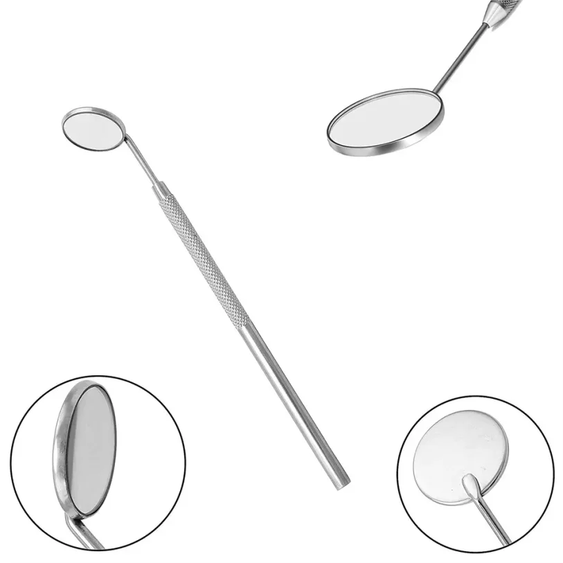 Dental Orthodontic Image Reflector Double-Sided Glass Mirror 5pcs Photographic Image Mouth Stainless Steel Reflector