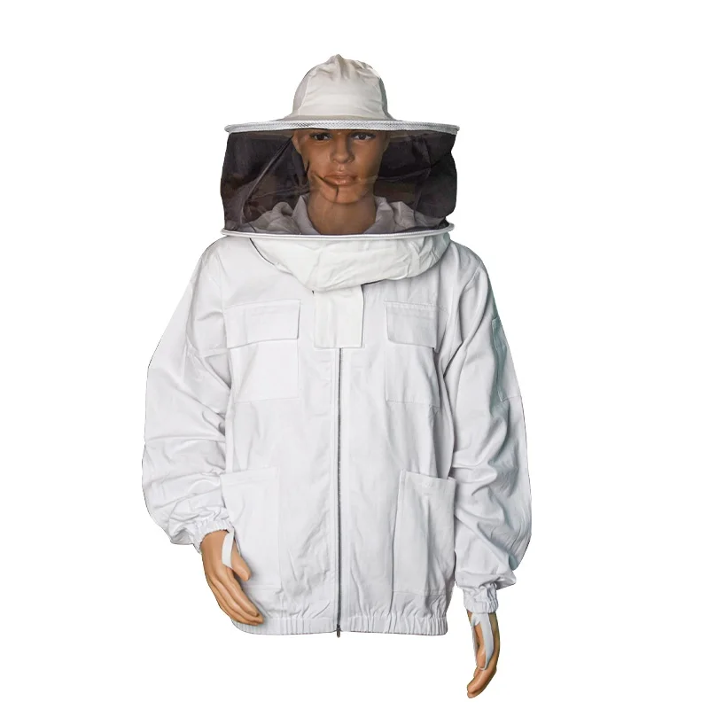 Beekeeping Jacket with Veil, Mask, Hat for Beekeeper - Professional Bee Suit Apiculture Suit 100%Cotton, Poly/Cotton, Ventilated