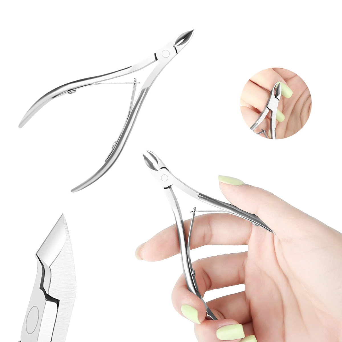 Wholesale Nail Art Manicure Tool Silver Stainless Steel Professional Remover Cuticle Nail Nipper Dead Skin Tools